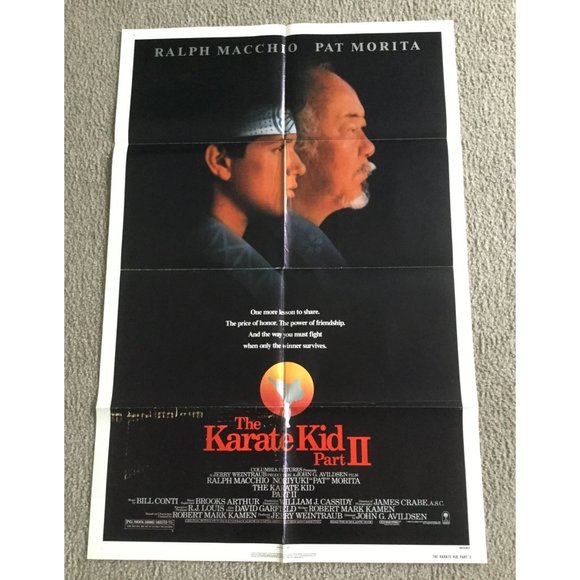 Original Canada Lobby Movie Poster Karate Kid ll 1986 Ralph Macchio Pat Morita